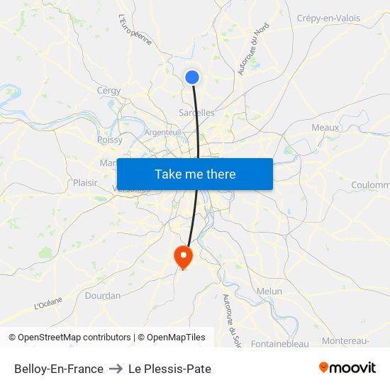 Belloy-En-France to Le Plessis-Pate map
