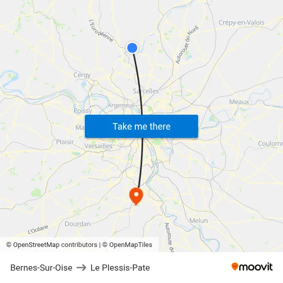 Bernes-Sur-Oise to Le Plessis-Pate map