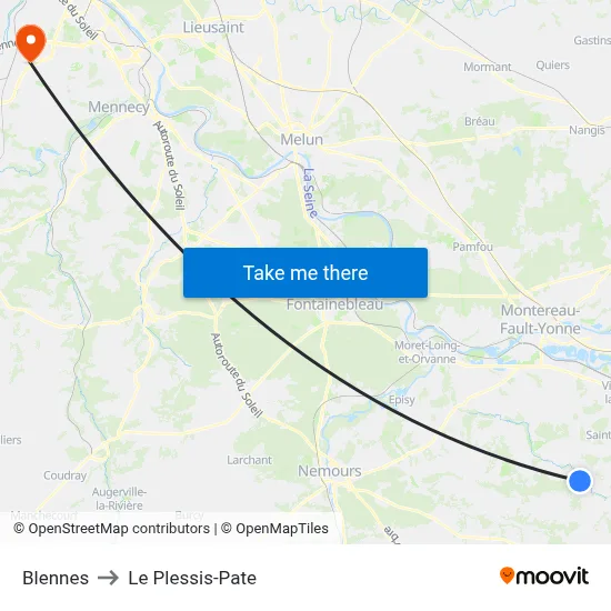 Blennes to Le Plessis-Pate map