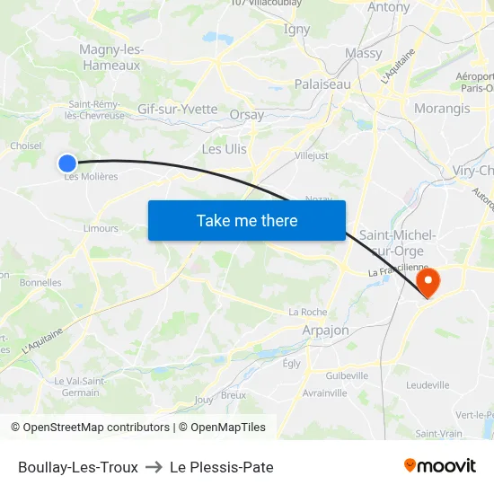 Boullay-Les-Troux to Le Plessis-Pate map