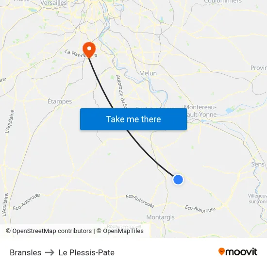 Bransles to Le Plessis-Pate map