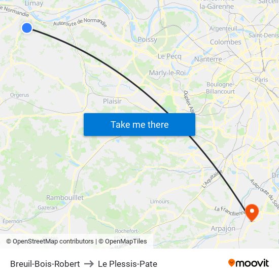 Breuil-Bois-Robert to Le Plessis-Pate map