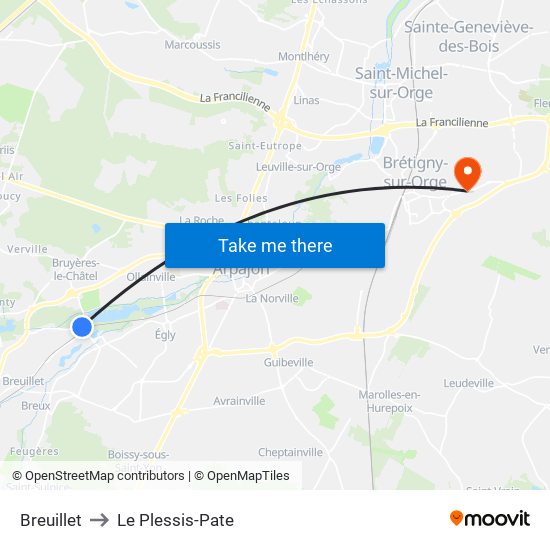 Breuillet to Le Plessis-Pate map