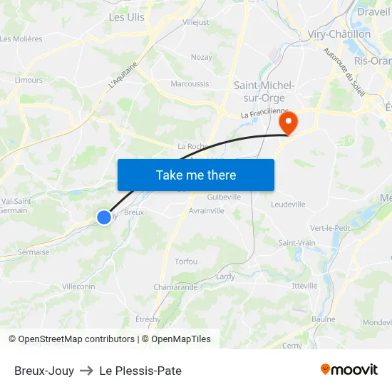 Breux-Jouy to Le Plessis-Pate map