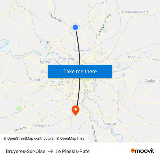 Bruyeres-Sur-Oise to Le Plessis-Pate map