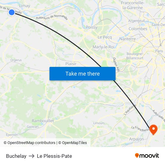 Buchelay to Le Plessis-Pate map