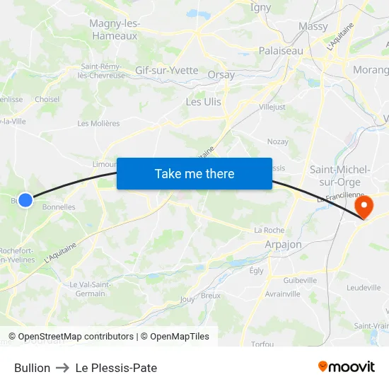 Bullion to Le Plessis-Pate map