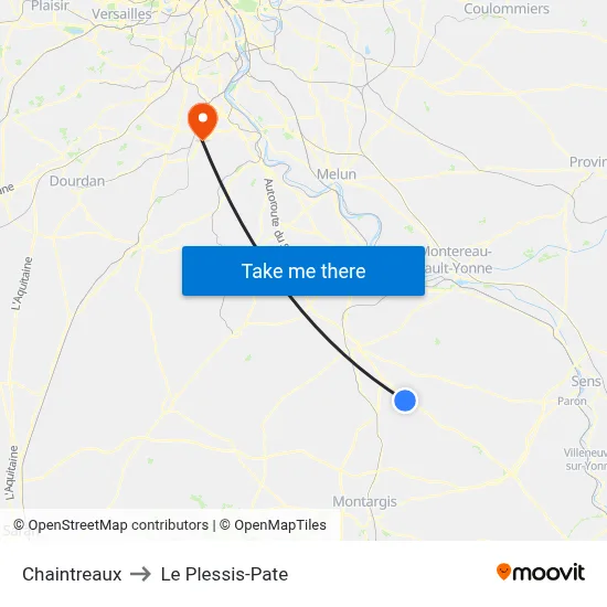 Chaintreaux to Le Plessis-Pate map