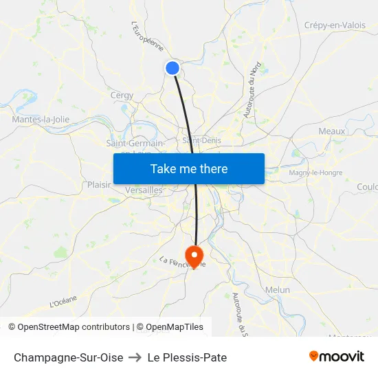 Champagne-Sur-Oise to Le Plessis-Pate map