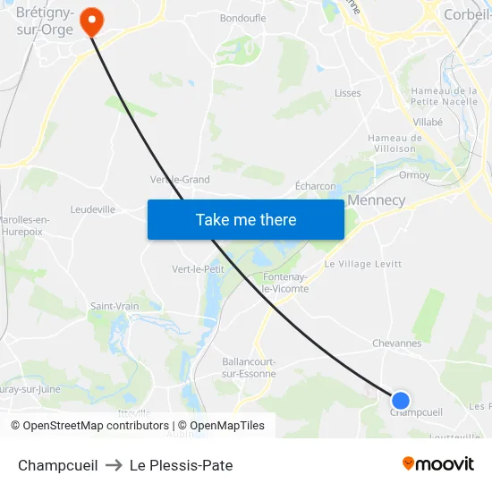 Champcueil to Le Plessis-Pate map