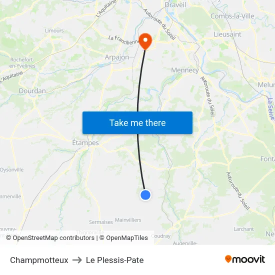 Champmotteux to Le Plessis-Pate map