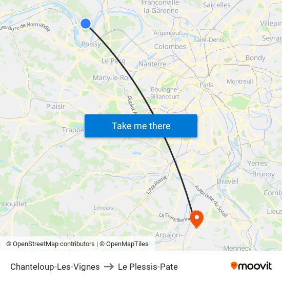 Chanteloup-Les-Vignes to Le Plessis-Pate map