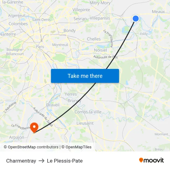 Charmentray to Le Plessis-Pate map