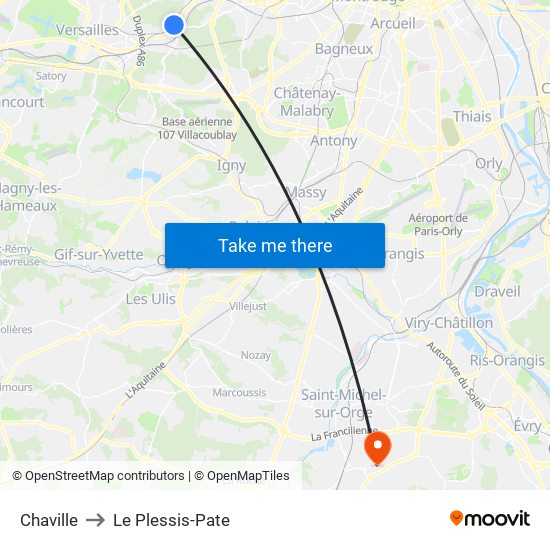 Chaville to Le Plessis-Pate map
