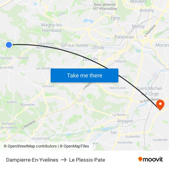Dampierre-En-Yvelines to Le Plessis-Pate map