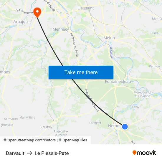 Darvault to Le Plessis-Pate map