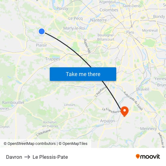 Davron to Le Plessis-Pate map