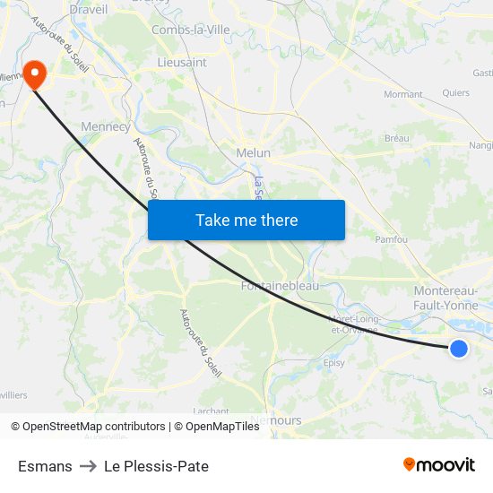 Esmans to Le Plessis-Pate map