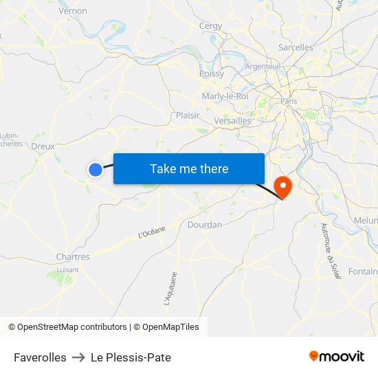 Faverolles to Le Plessis-Pate map