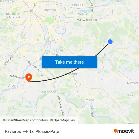 Favieres to Le Plessis-Pate map