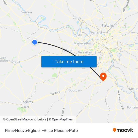 Flins-Neuve-Eglise to Le Plessis-Pate map