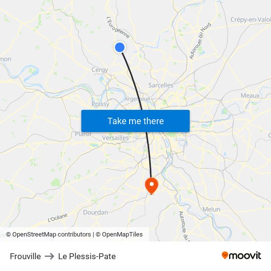 Frouville to Le Plessis-Pate map