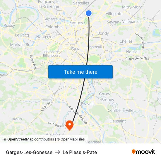 Garges-Les-Gonesse to Le Plessis-Pate map