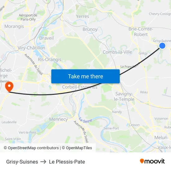 Grisy-Suisnes to Le Plessis-Pate map