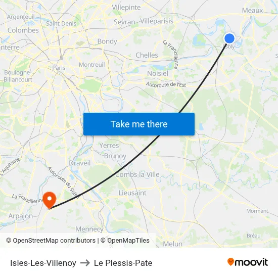 Isles-Les-Villenoy to Le Plessis-Pate map