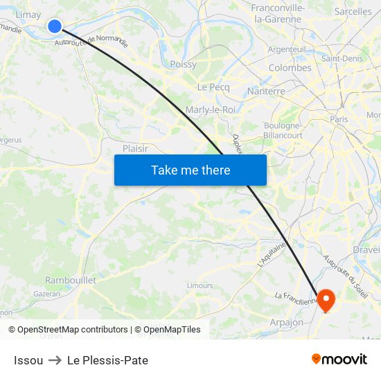 Issou to Le Plessis-Pate map