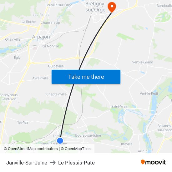 Janville-Sur-Juine to Le Plessis-Pate map