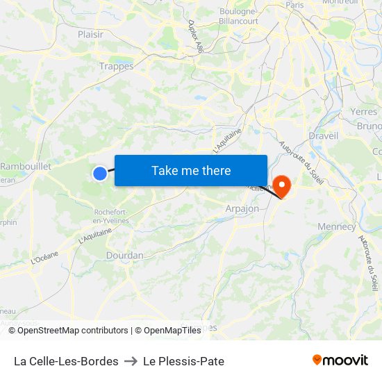 La Celle-Les-Bordes to Le Plessis-Pate map