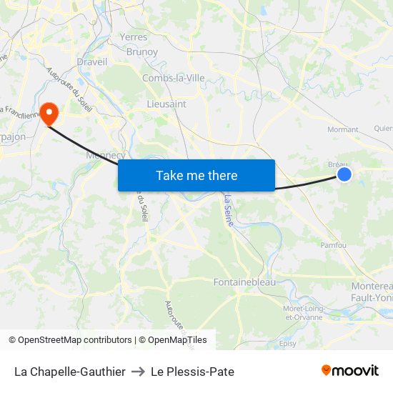 La Chapelle-Gauthier to Le Plessis-Pate map