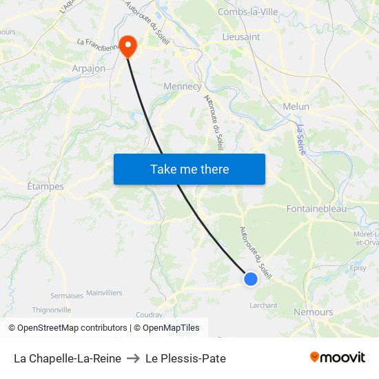 La Chapelle-La-Reine to Le Plessis-Pate map