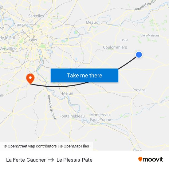 La Ferte-Gaucher to Le Plessis-Pate map