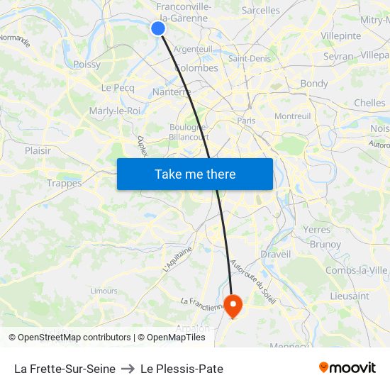La Frette-Sur-Seine to Le Plessis-Pate map