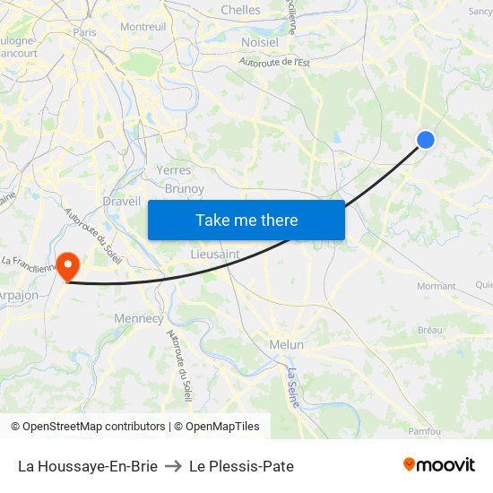 La Houssaye-En-Brie to Le Plessis-Pate map