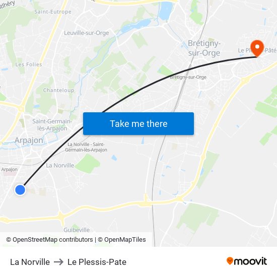 La Norville to Le Plessis-Pate map