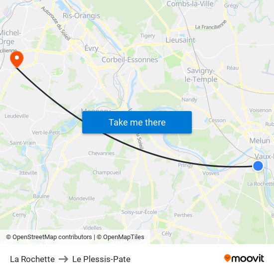 La Rochette to Le Plessis-Pate map