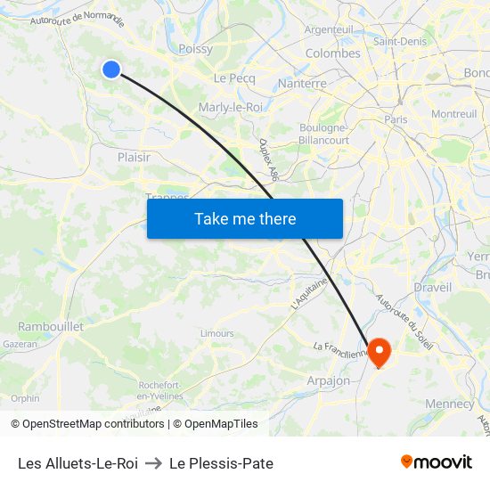 Les Alluets-Le-Roi to Le Plessis-Pate map
