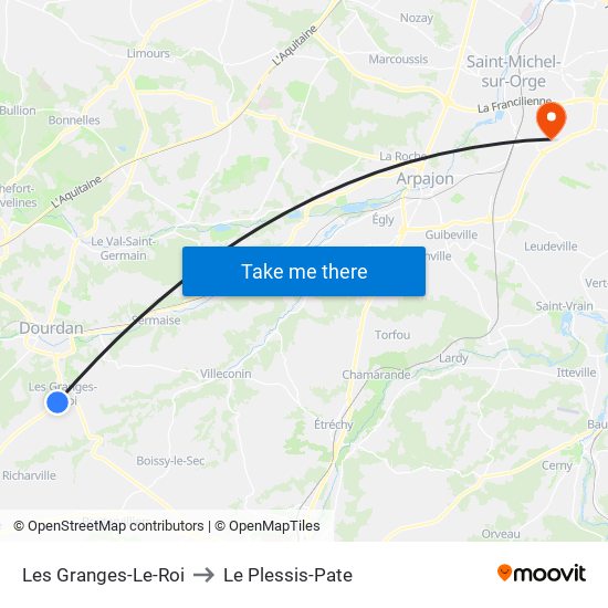 Les Granges-Le-Roi to Le Plessis-Pate map