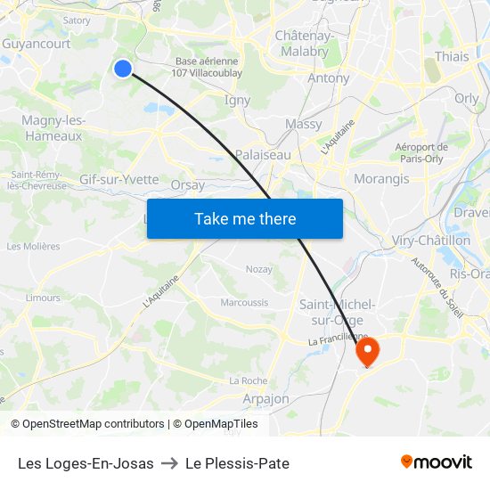 Les Loges-En-Josas to Le Plessis-Pate map