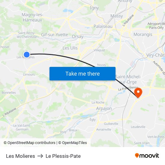 Les Molieres to Le Plessis-Pate map