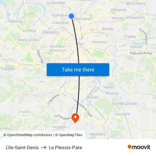 L'Ile-Saint-Denis to Le Plessis-Pate map