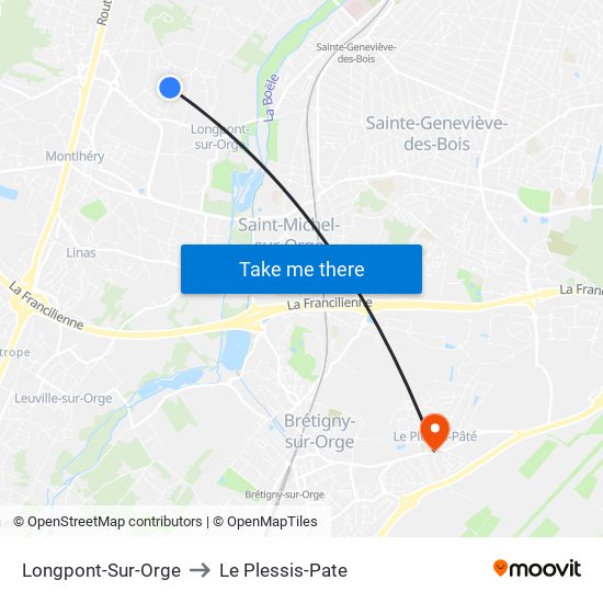 Longpont-Sur-Orge to Le Plessis-Pate map