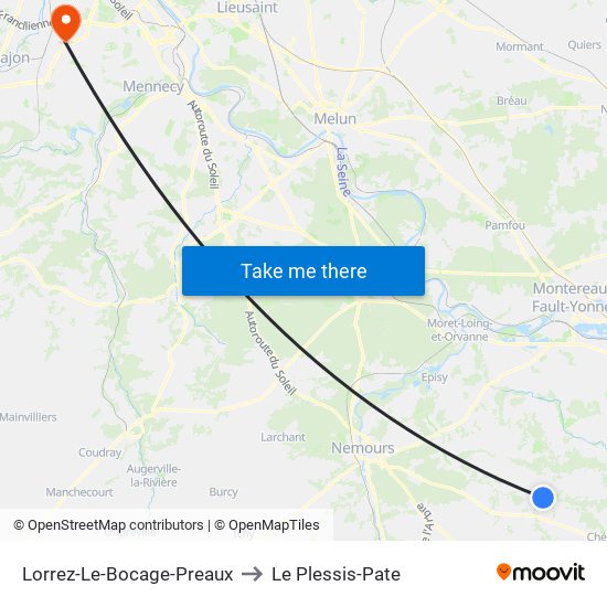 Lorrez-Le-Bocage-Preaux to Le Plessis-Pate map