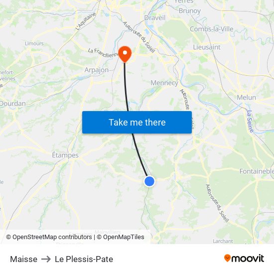 Maisse to Le Plessis-Pate map