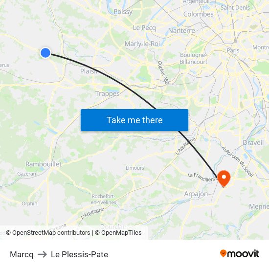 Marcq to Le Plessis-Pate map