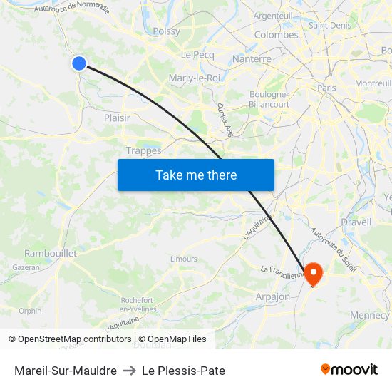 Mareil-Sur-Mauldre to Le Plessis-Pate map