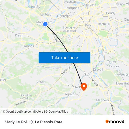 Marly-Le-Roi to Le Plessis-Pate map